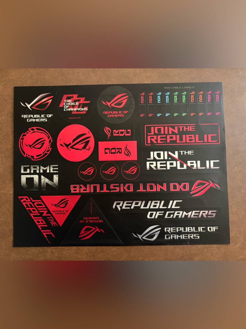 2018 ASUS ROG (Republic of Gamers)
sticker decal sheet NWOT